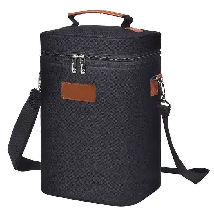 Wine Carrier Bag Tote Insulated Food Cooler Bag, Waterproof Picnic Bag