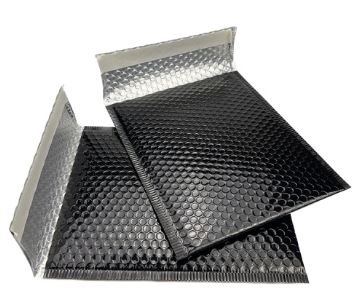 Black Metallic Bubble Mailer with Self-adhesive Strip