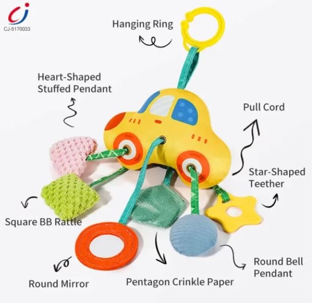 Baby Car Hanging Toys – Pull String Lanyard Baby Toy